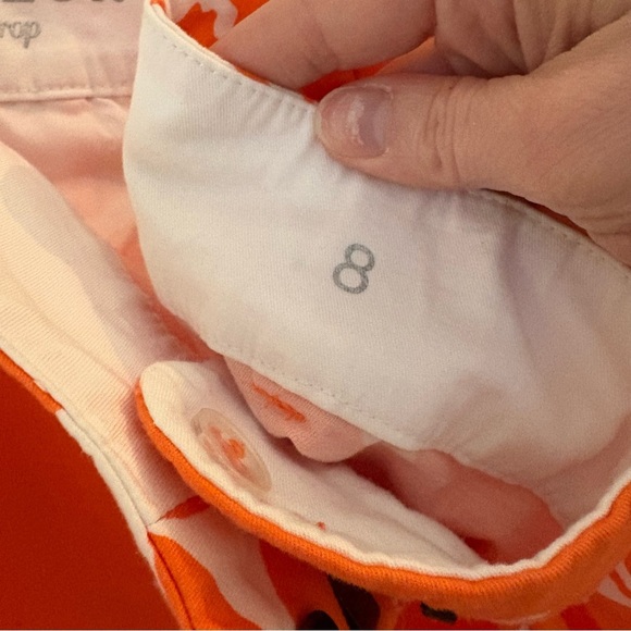Ann Taylor Orange and White Carnegie Crop Pants - Size 8 - Picture 6 of 7